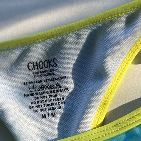 NWOT Rare Boutine LA | Chooks LA | Blue & Neon Yellow String & Fitted Bikini Set - Picture 8 of 9